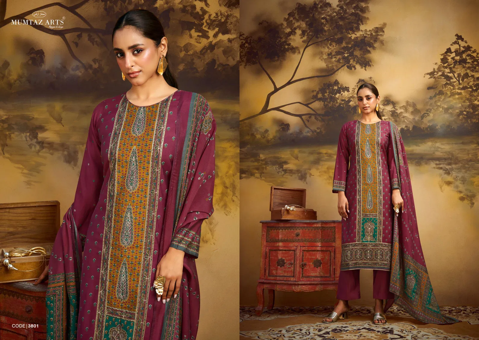 Nayaab Vol 5 By Mumtaz Viscose Muslin Printed Dress Material Orders In India